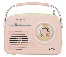 Radio Eltra Luiza retro różowa USB/SD/MP3 akumulator